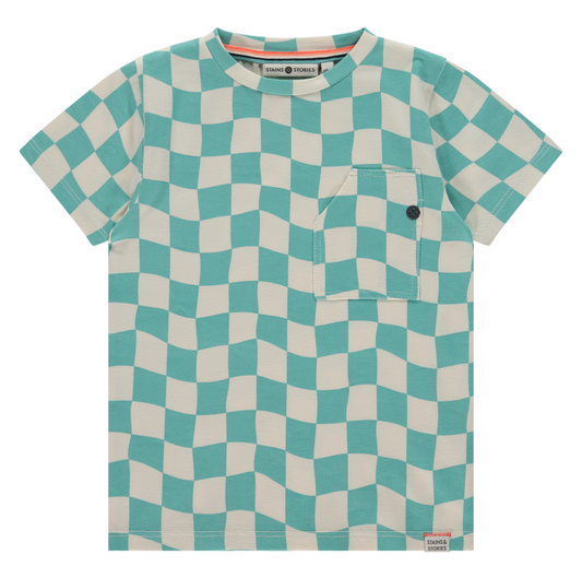 Groovy Checkered T-shirt with Pocket