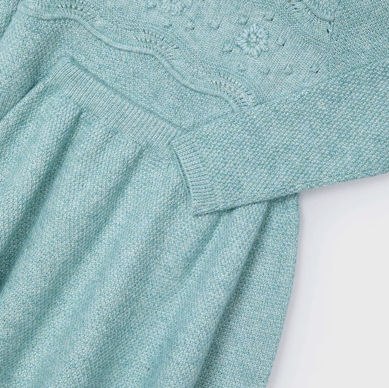 Teal Sweater and Skirt Set