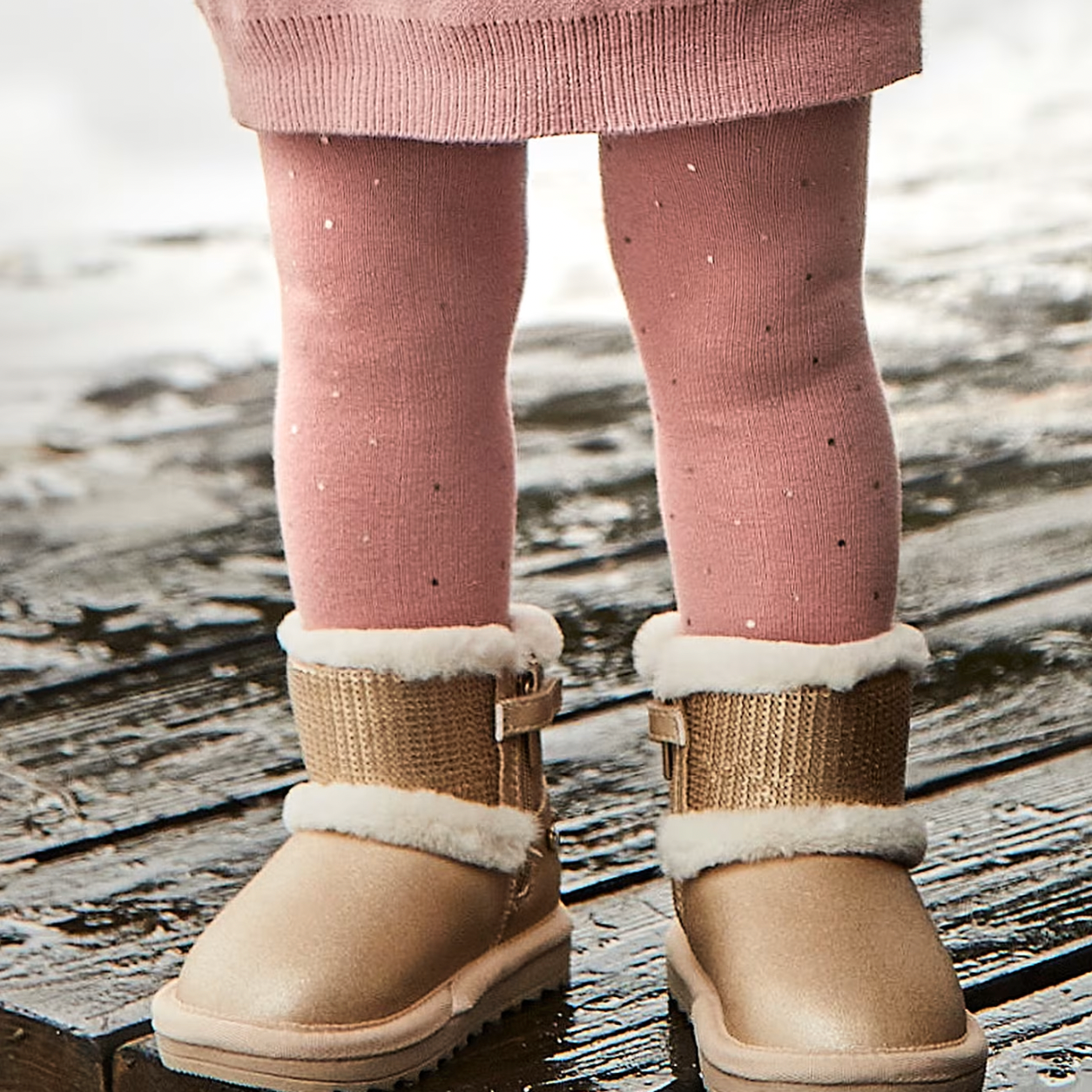 Pink Polkadot Baby Tights