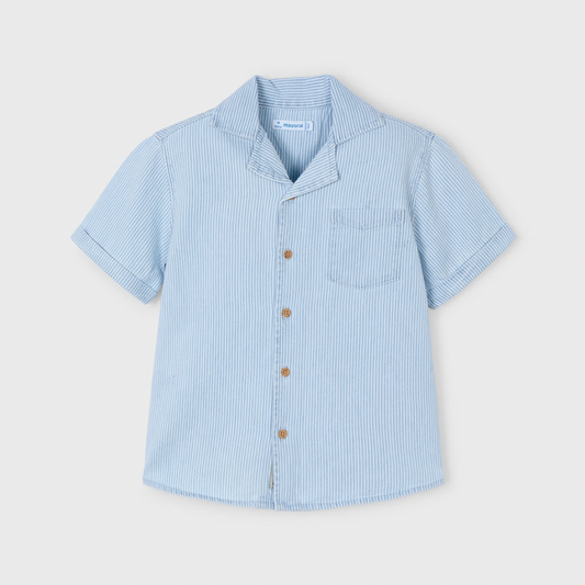 Striped Chambray Camp Shirt for Kids