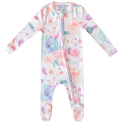 Zip Up Footed Sleeper - Bloom