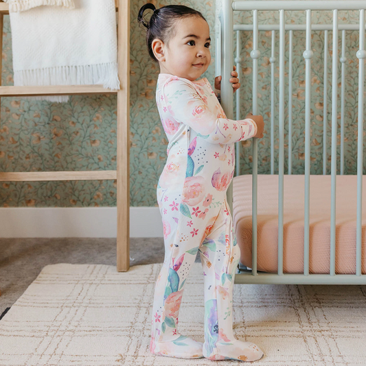 Zip Up Footed Sleeper - Bloom