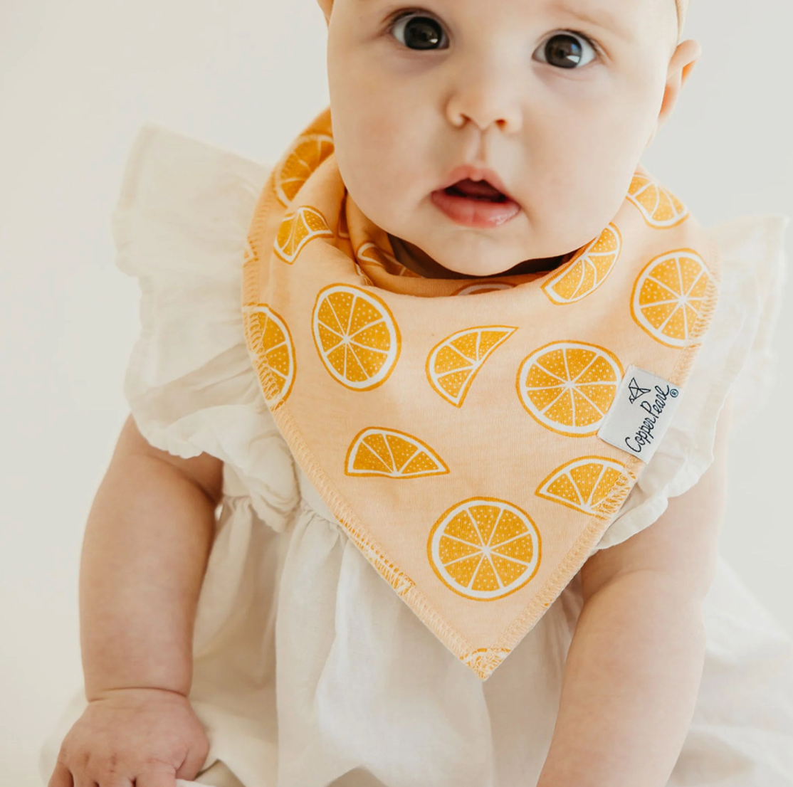 Clementine Bandana Bibs Copper Pearl