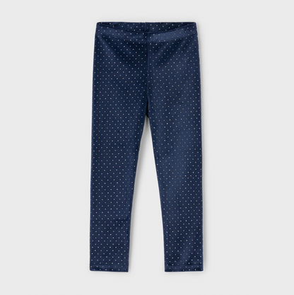 Velvet Polkadot Leggings in Navy Velvet