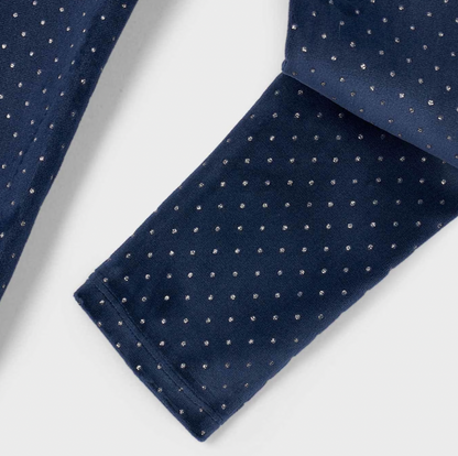 Velvet Polkadot Leggings in Navy Velvet