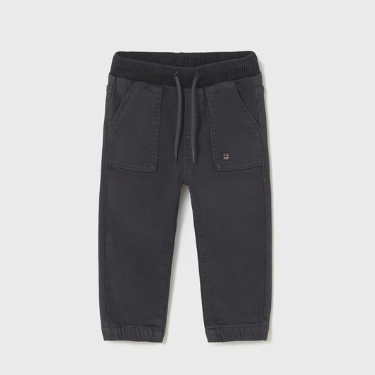 Gray Twill Joggers for Baby
