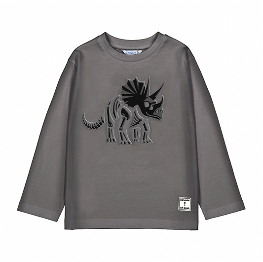 Dinosaur Embossed Long Sleeve Tee