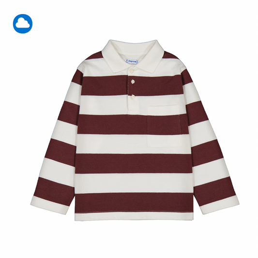 Rugby Stripe Long Sleeve Polo Shirt
