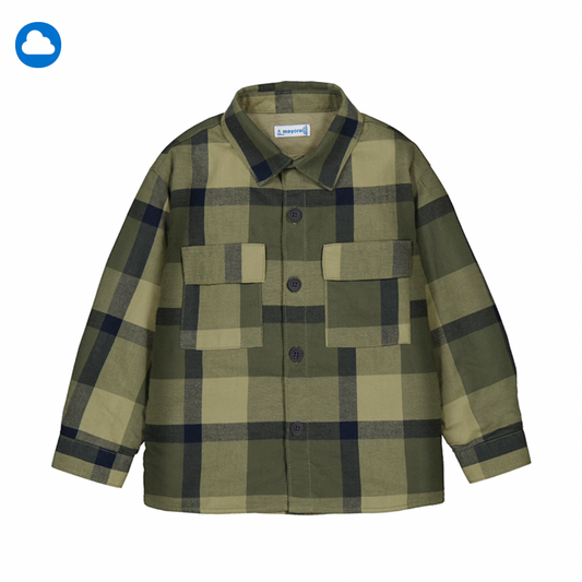 Checkered Children's Overshirt - green plaid