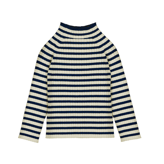 Baby Knit Mock Neck Sweater - Navy