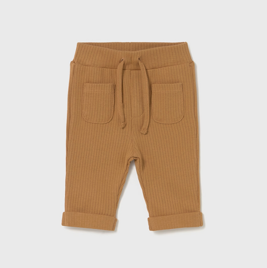 Camel Ribbed Baby Pants