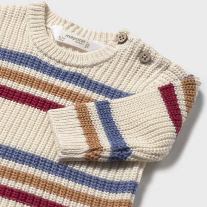 Soft Knit Infant Sweater with Stripes
