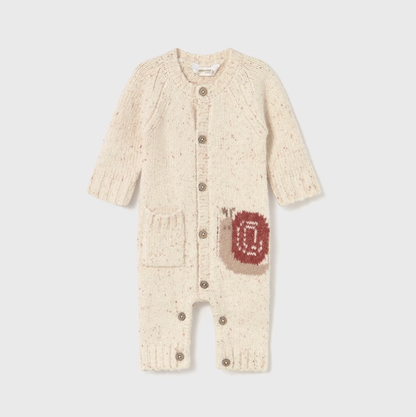 Soft Knit Infant Sweater Romper with Snail