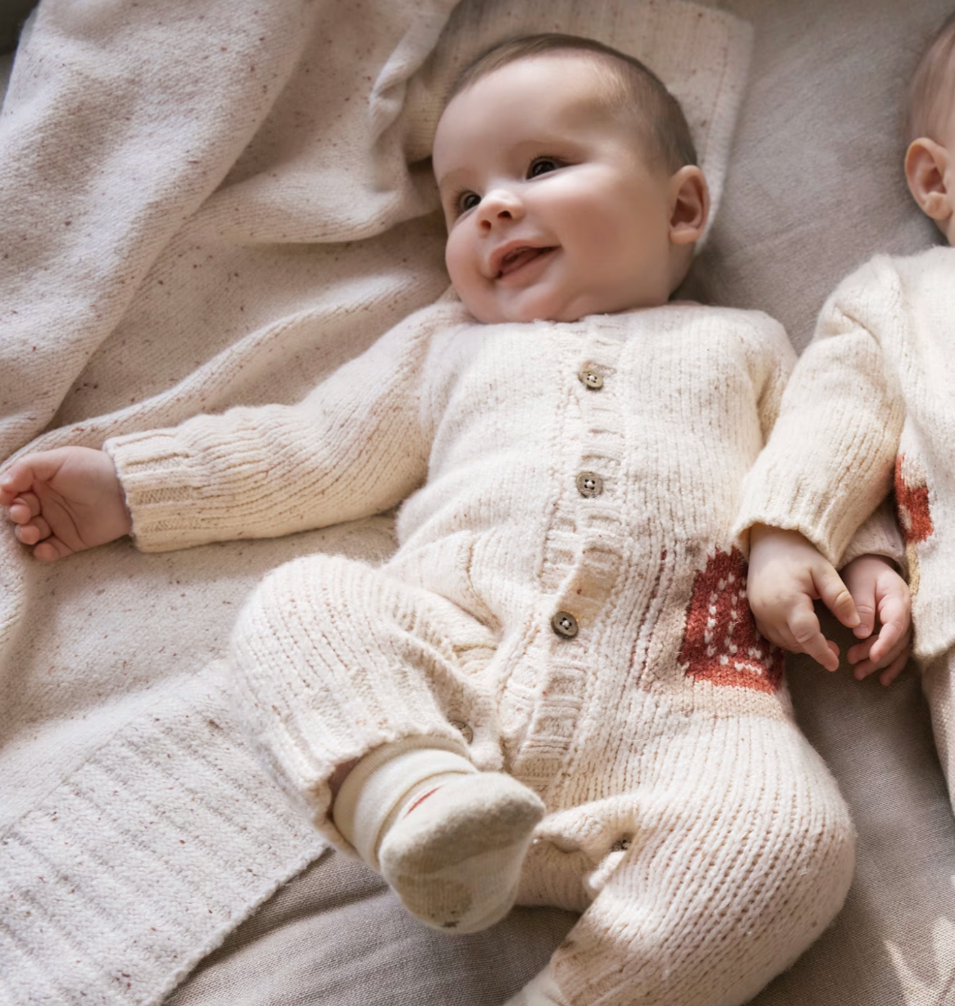 Soft Knit Infant Sweater Romper with Snail