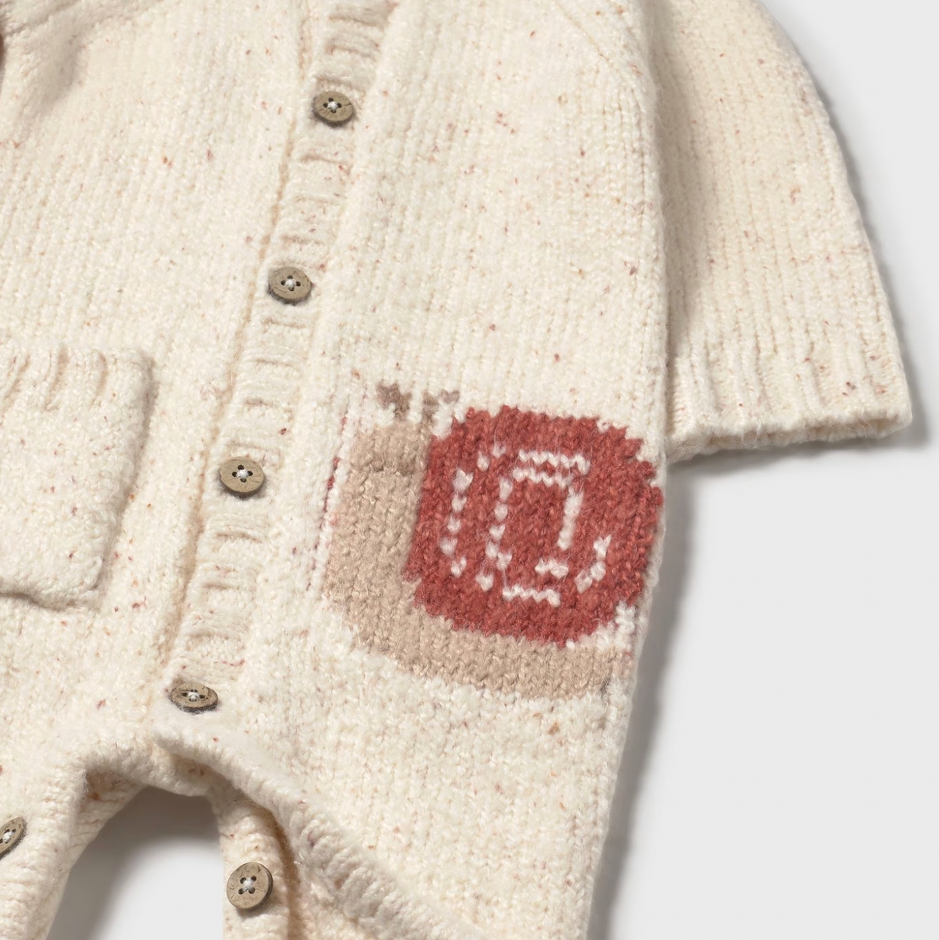 Soft Knit Infant Sweater Romper with Snail