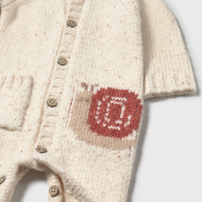 Soft Knit Infant Sweater Romper with Snail