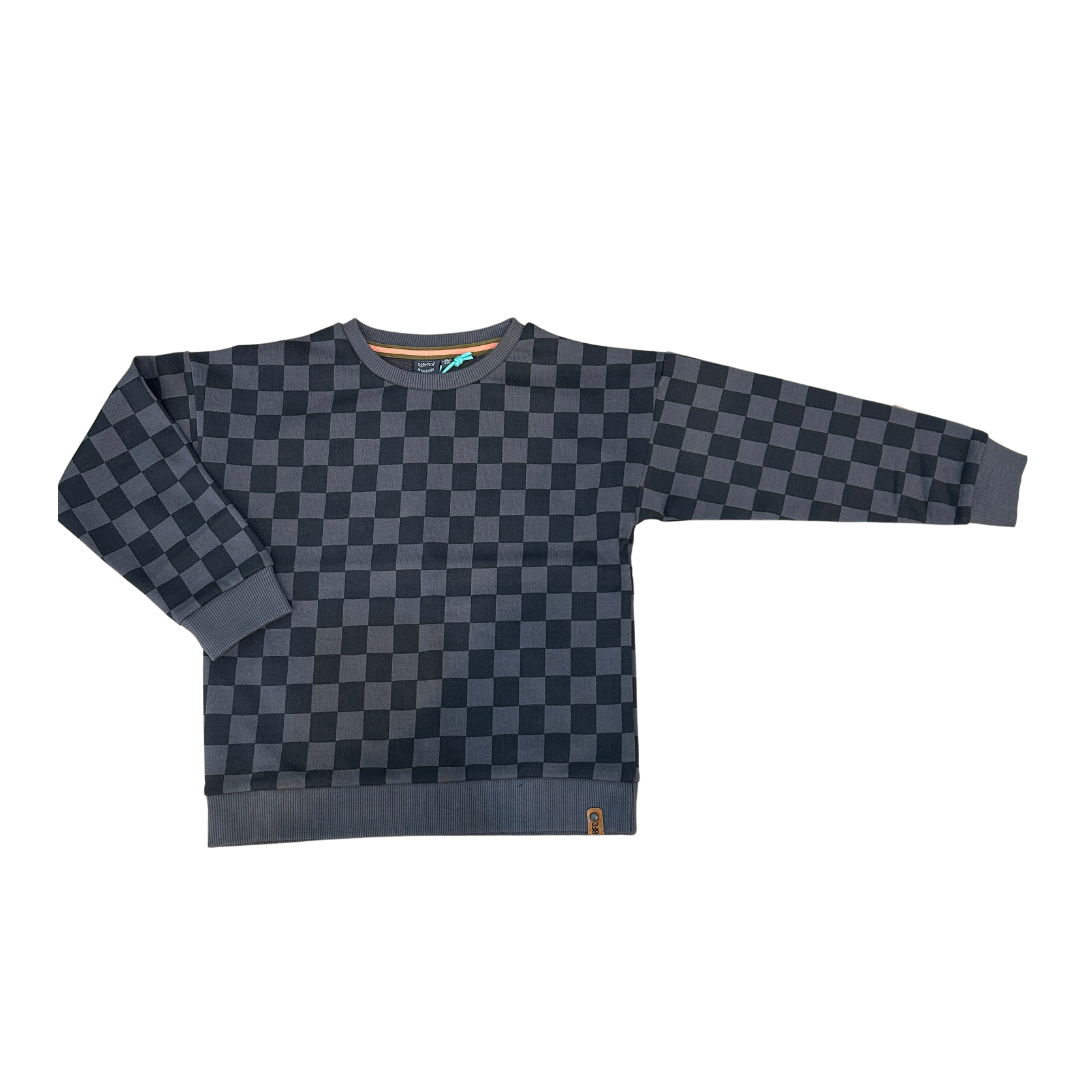 Black and Gray Checkered Children's Sweatshirt