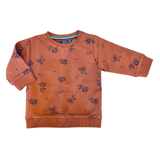 Astronaut Dog Baby Sweatshirt - Clay