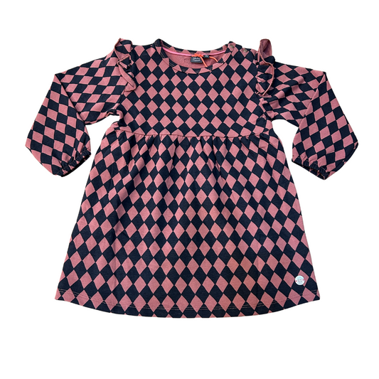 Long Sleeve Harlequin Pattern Children's Dress