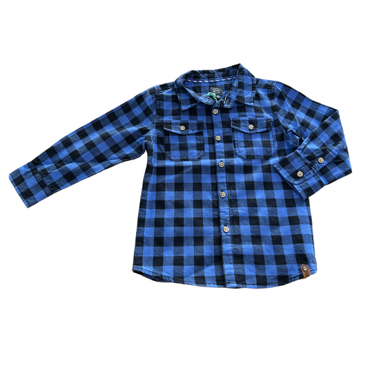 Royal Blue Plaid Children's Button Down Shirt