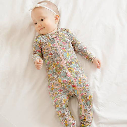 Modal Floral Baby Footie