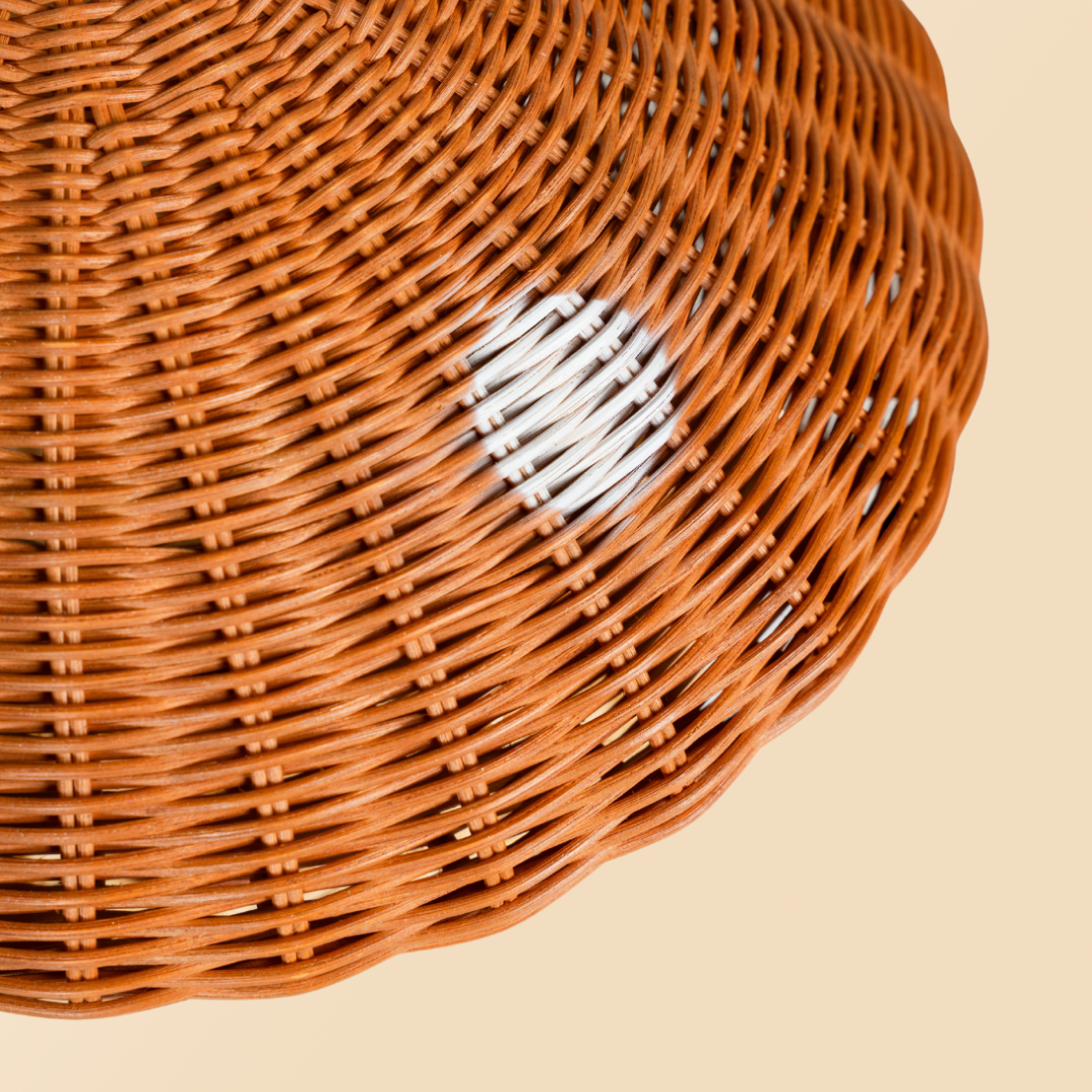 Handcrafted - Mushroom Basket - Rattan Wicker