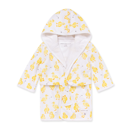 Organic Cotton Knit Terry Hooded Robe - Little Ducks
