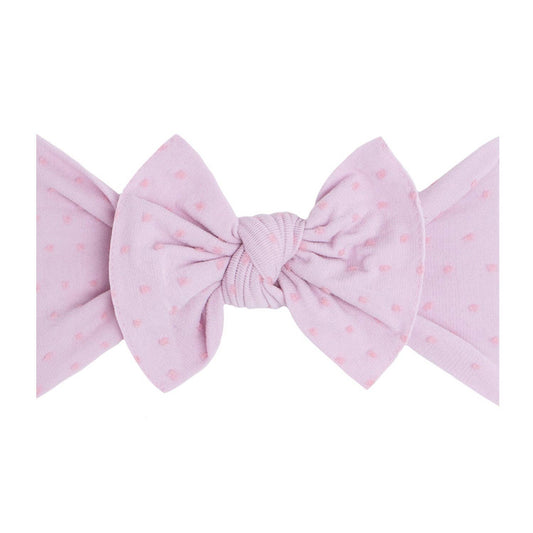 Shabby Dot Knot soft nylon headband: Light Purple/Pink Dot