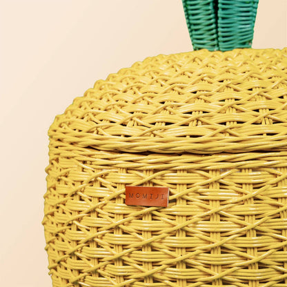 Handcrafted - Pineapple Storage Basket (Yellow) - Rattan
