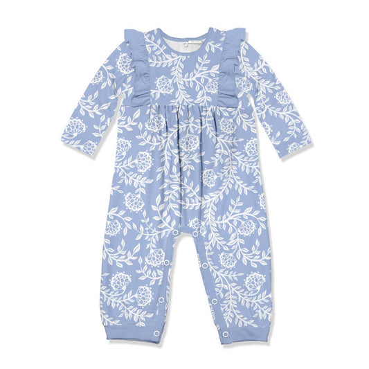 Baby Periwinkle Floral Ruffle-Trim Playsuit