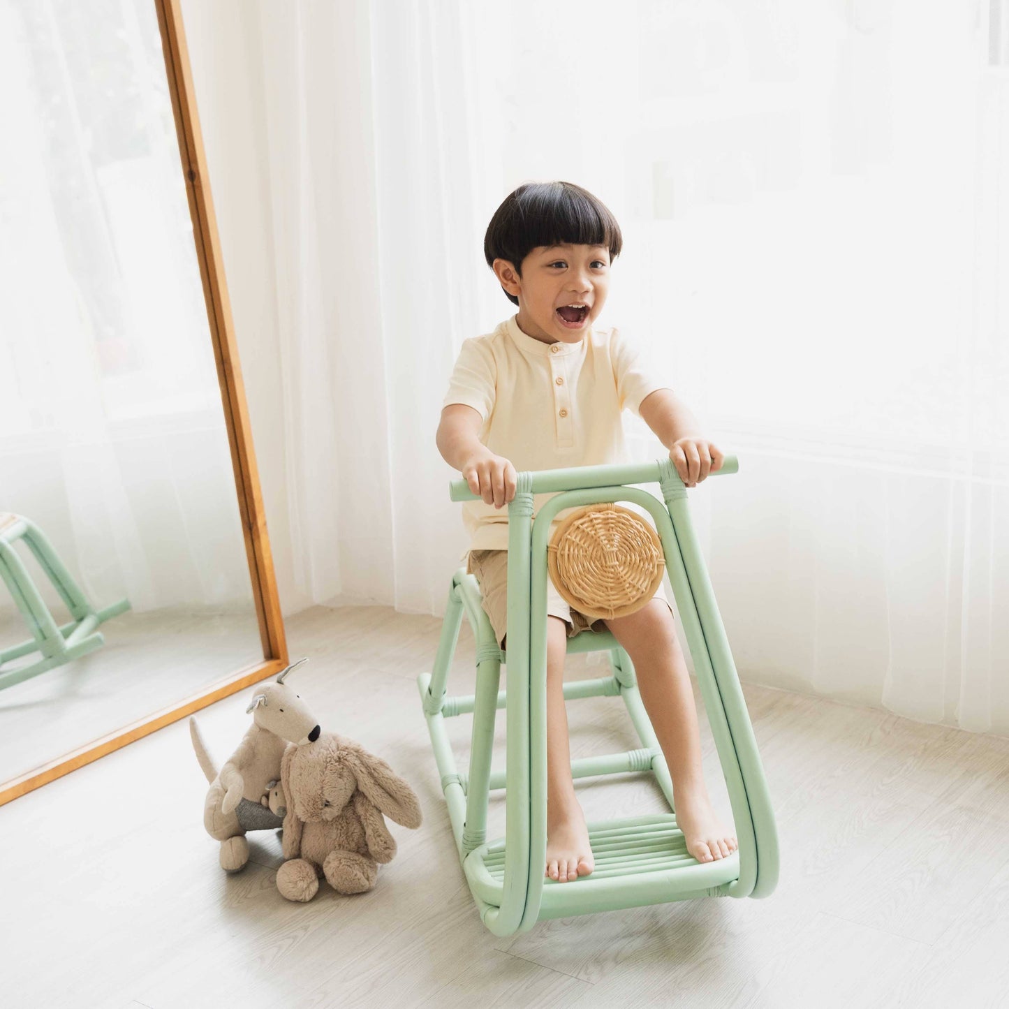 Handcrafted - Vespa Rocker (Mint) - Rattan Wicker