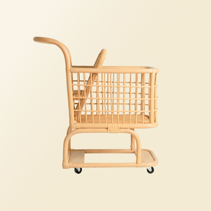 Handcrafted - Kids Shopping Cart - Rattan Wicker