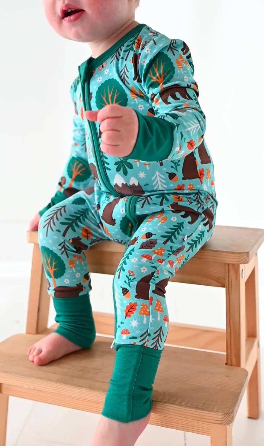 Baby Bamboo Pajamas - Bamboo Sleeper - Woody Woodland