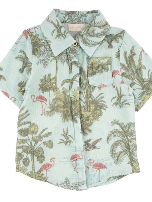 Jerry Kids Button Up Flamingo Tropic