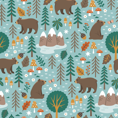 Kids Bamboo Pajamas -Fall Clothing- Woody Woodland