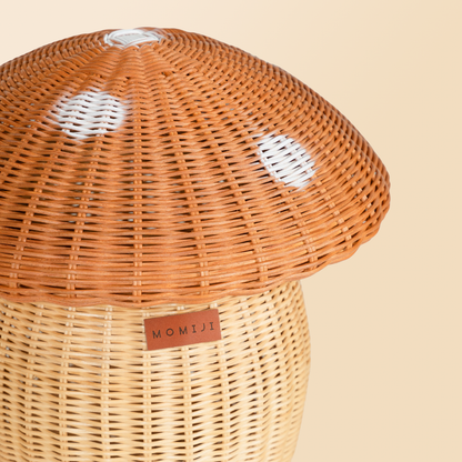 Handcrafted - Mushroom Basket - Rattan Wicker