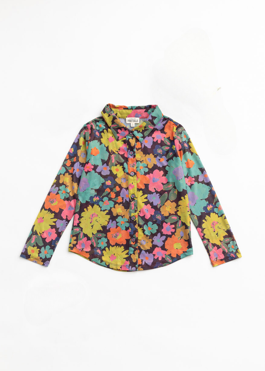 Flower Power Button Blouse