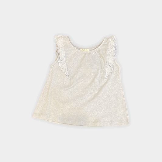 Eyelet Ruffle Tank Glaze