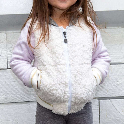 ASH SHERPA Children's BOMBER JACKET LAVENDER SQUAD