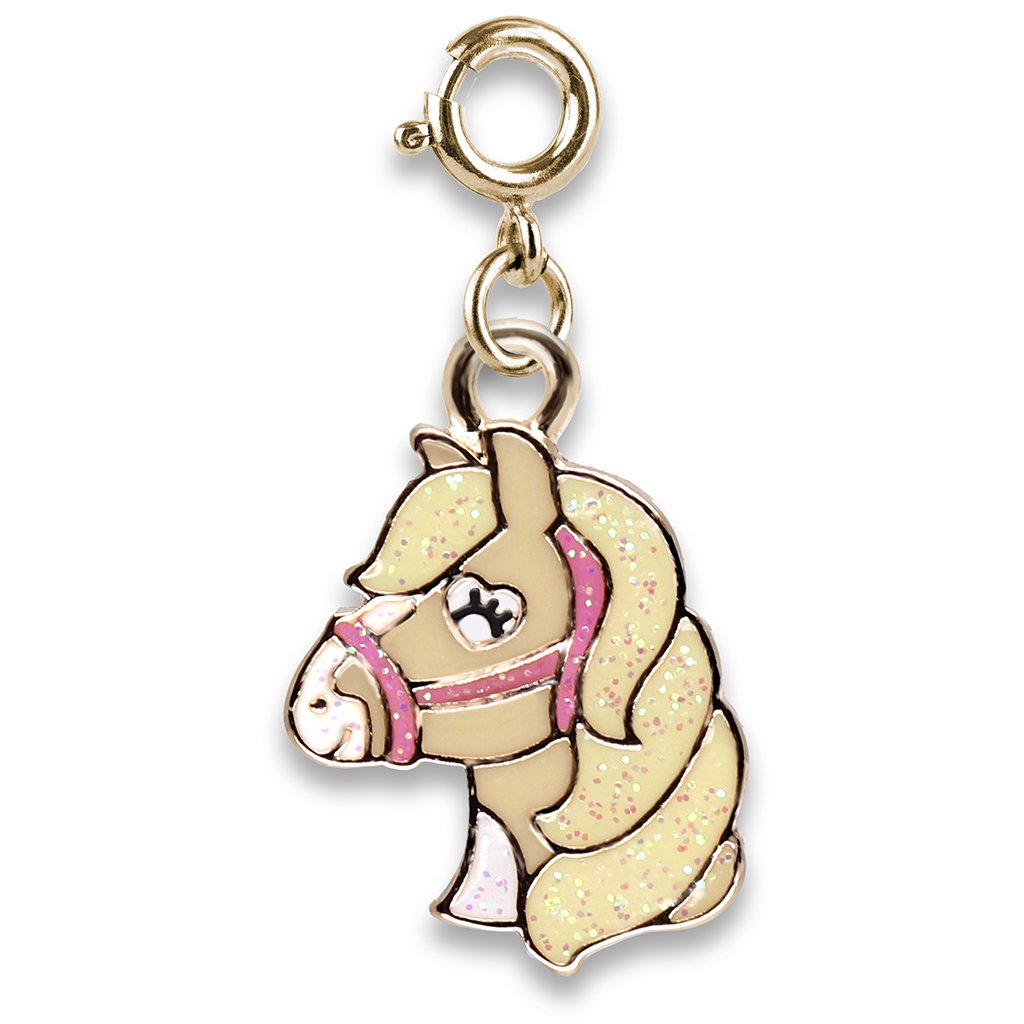 Gold Glitter Horse Children's Charm