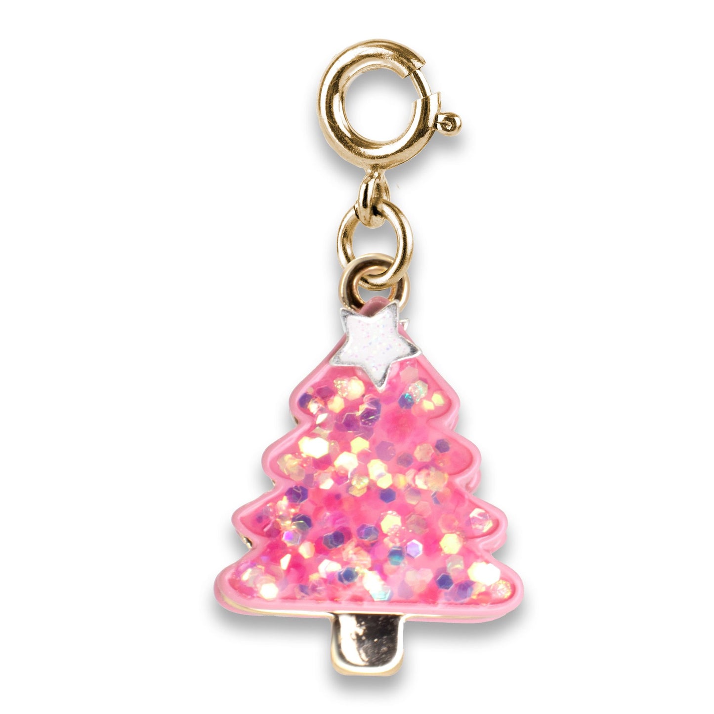 Pink Glitter Christmas Tree Children's Charm