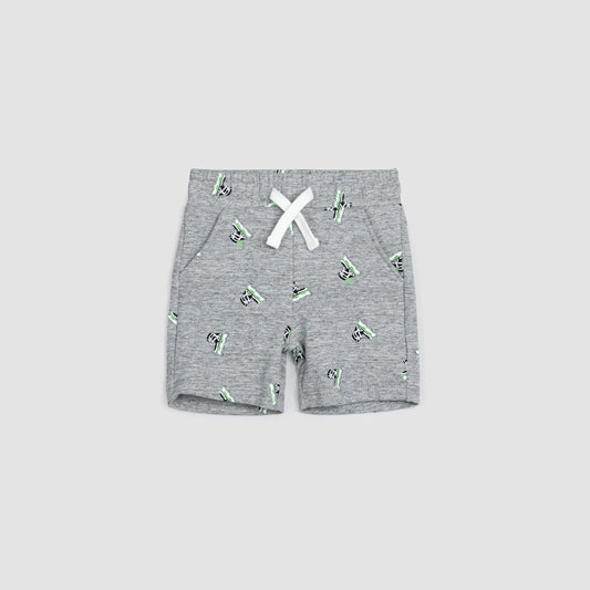 Inline Blades Print on Heather Grey Terry Baby Shorts