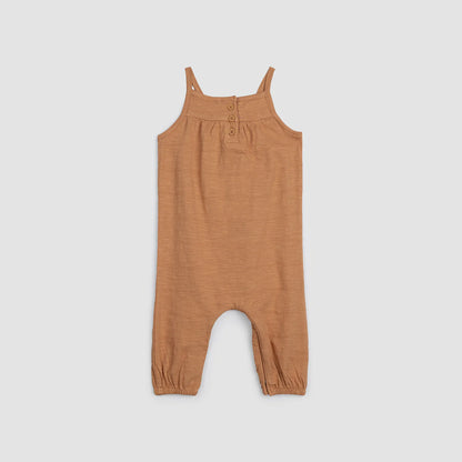 Slub Textured Jersey Baby Girl Jumpsuit
