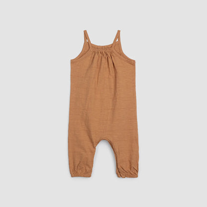 Slub Textured Jersey Baby Girl Jumpsuit