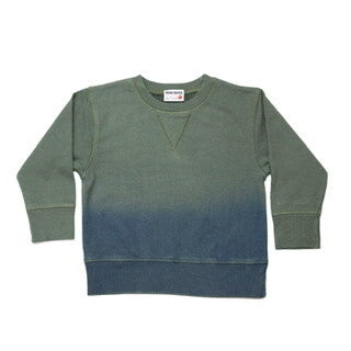Ombre Children's Crew Neck Sweatshirt - Olive/ Navy