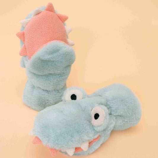 Kids Goofy Monster Fluffy Mittens - Pale Blue