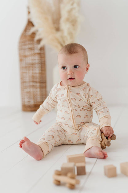 Vintage Rainbow Footless Romper