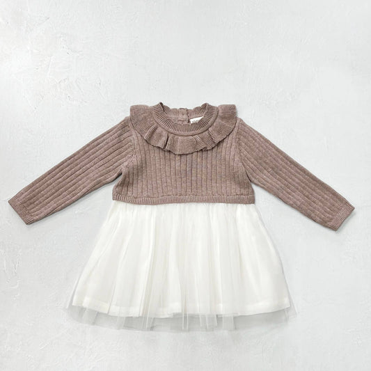 Sweater Knit Top & Tutu Combo Baby Dress (Organic)
