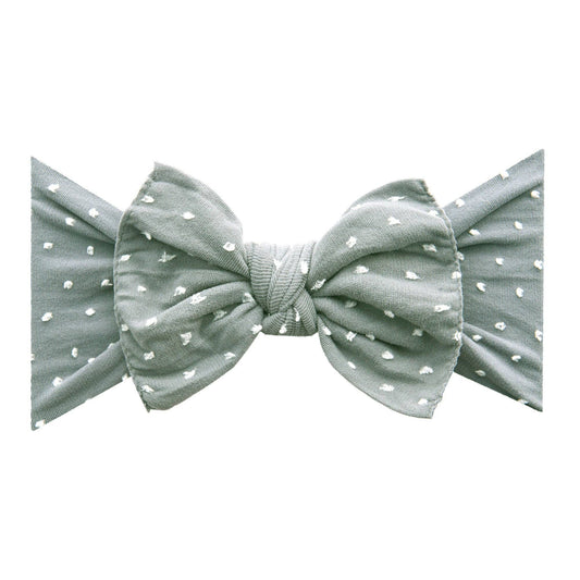 Baby Bling Bows PATTERNED SHABBY KNOT: grey dot